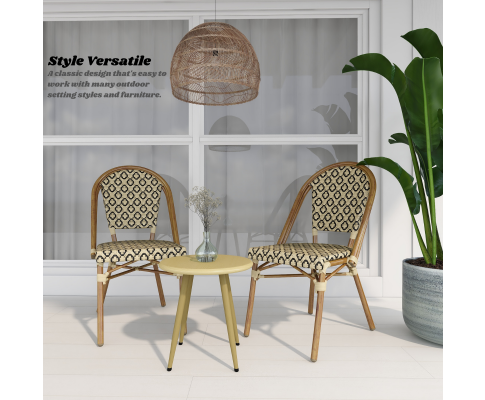 ILLANA (SET OF 2) OUTDOOR DINING CHAIR - BROWN