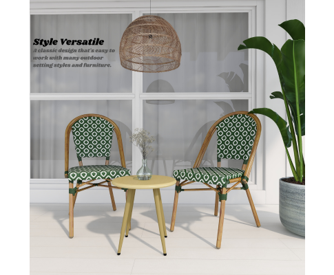 ILLANA (SET OF 2) OUTDOOR DINING CHAIR - GREEN