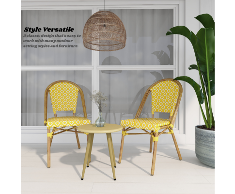 ILLANA (SET OF 2) OUTDOOR DINING CHAIR - YELLOW