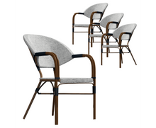AIDEEN (SET OF 4) OUTDOOR DINING CHAIR - BROWN