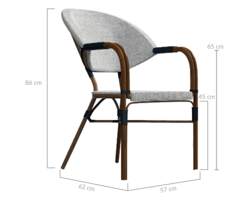AIDEEN (SET OF 4) OUTDOOR DINING CHAIR - BROWN