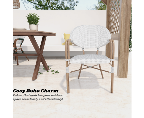 AIDEEN (SET OF 4) OUTDOOR DINING CHAIR - WHITE