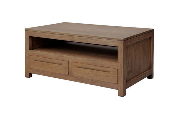 VENICE 4 DRAWER COFFEE TABLE - 1000(W) X 600(D) - NATURAL TEAK