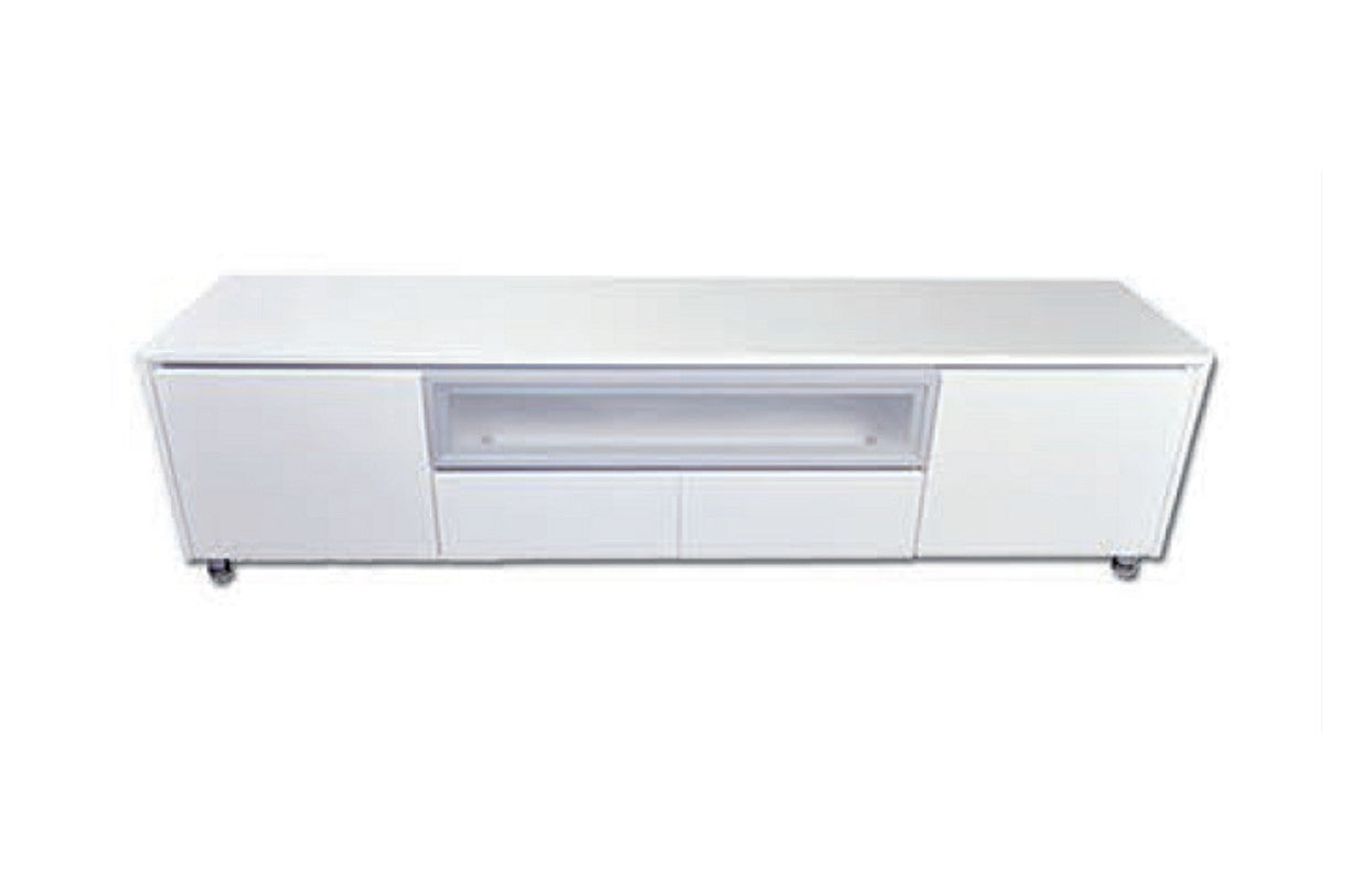 VICKI TV ENTERTAINMENT UNIT - 400(H) x 2000(W) - HIGH GLOSS WHITE
