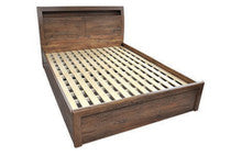 KING VICTORIA BED - WITH BEDHEAD STORAGE - ANTIQUE OAK