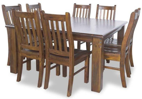 JAMAICA 7 PIECE SOLID TIMBER DINING SETTING WITH - 1800(L) x 1050(W)