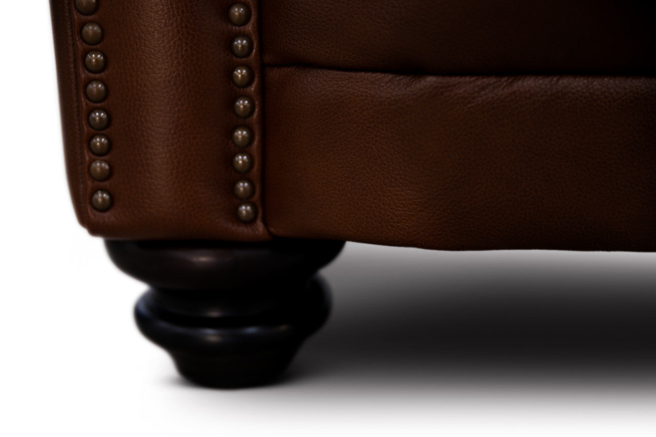 CAMBRIDGE 2.5 SEATER + 3 SEATER LEATHER LOUNGE SUITE - BUTTERSCOTCH