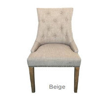MONTE (V-1619) FABRIC LINEN DINING CHAIR - BEIGE