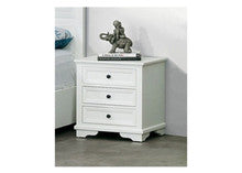 CHANELLE 3 DRAWER BEDSIDE TABLE - 600(H) x 550(W) x 420(D) - WHITE