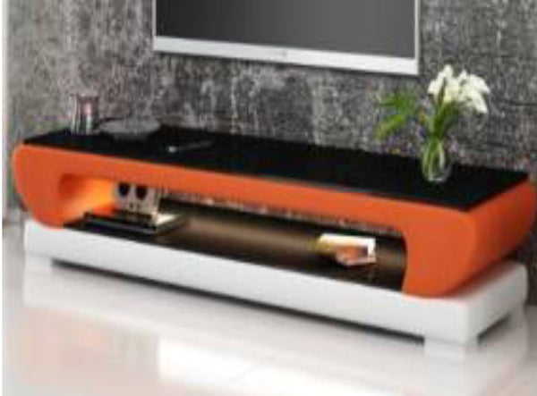 ANGLET (TS1002) TV STAND - FULL PVC + 2 TEMPERED GLASS + LIGHT - 420(H) x 1950(W)