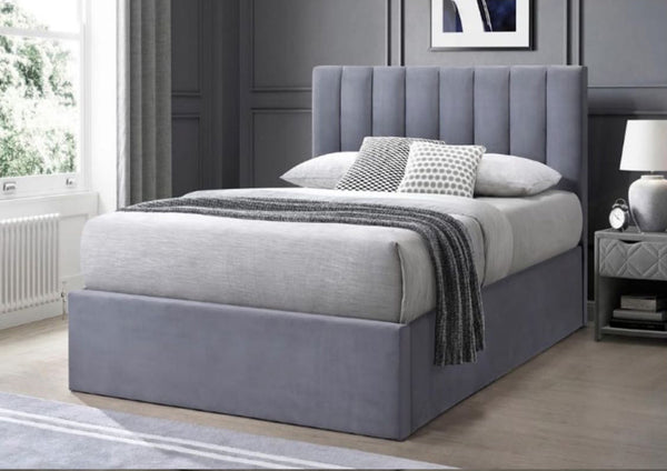 VERONICA KING SINGLE VELVET FANCY BED FRAME - ASSORTED COLOURS