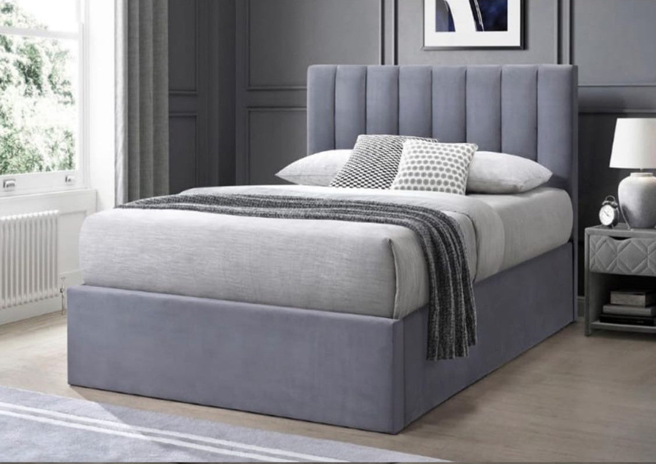 VERONICA KING VELVET FANCY BED FRAME - ASSORTED COLOURS
