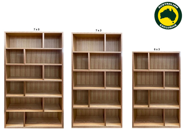 VOGUE (AUSSIE MADE) BOOKCASE COLLECTION - ASSORTED STAINED COLOURS