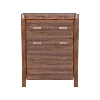 ENDLICHERI 4 DRAWER TALLBOY - OAK OR CHOCOLATE