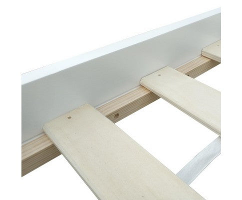 SINGLE CARTER TIMBER BED - WHITE