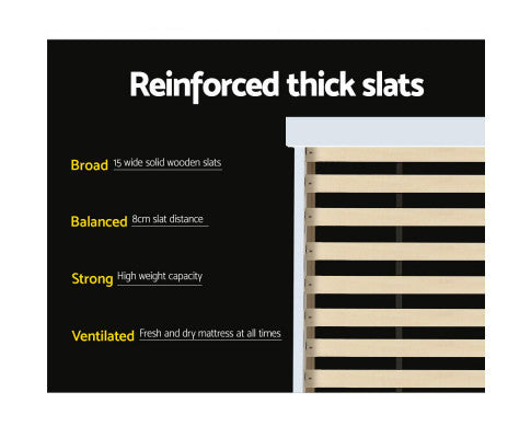 KING SINGLE ATMORE BOOKEND BED - WHITE