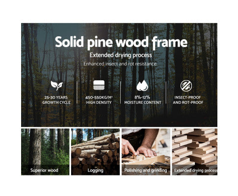 DOUBLE LAWRENCE TIMBER BED FRAME - WHITE (TWO-TONED)