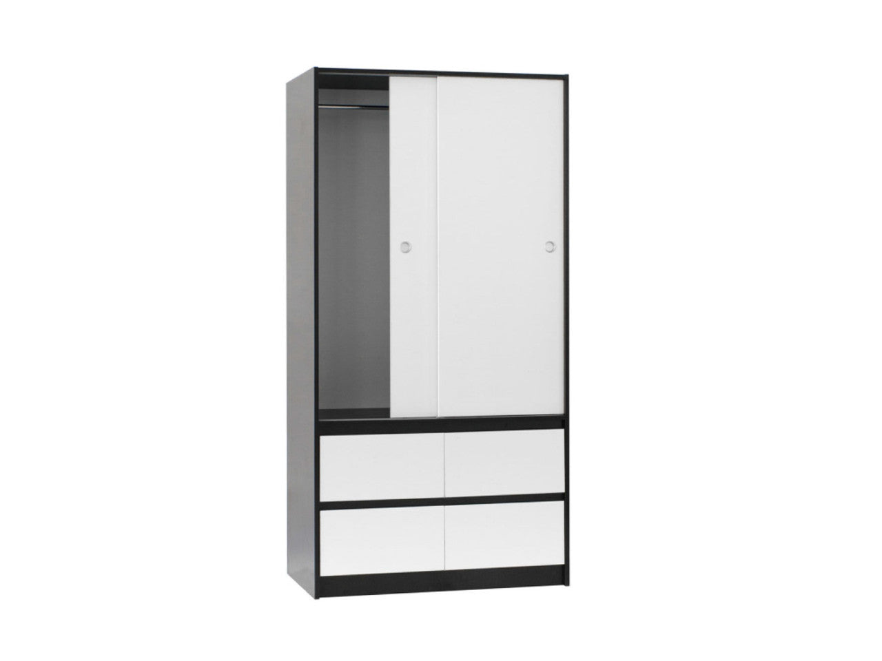 AMAZING 2 SLIDING DOOR / 4 DRAWER WARDROBE COLLECTION - ASSORTED COLOURS - STARTING FROM $349
