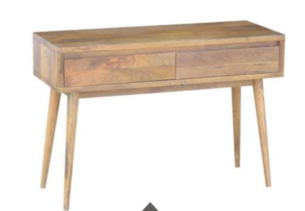RETRO CONSOLE TABLE WITH 2 DRAWERS (WORE-005) - 750(H) X 1100(W) X 400(D) - LIGHT OAK