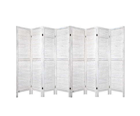 ROLLY ROOM DIVIDER PRIVACY SCREEN FOLDABLE 8 PARTITION STAND - WHITE