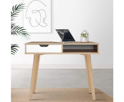 AVALON COMPUTER DESK WITH DRAWERS - 900(W) x 450(D) - TWO TONE