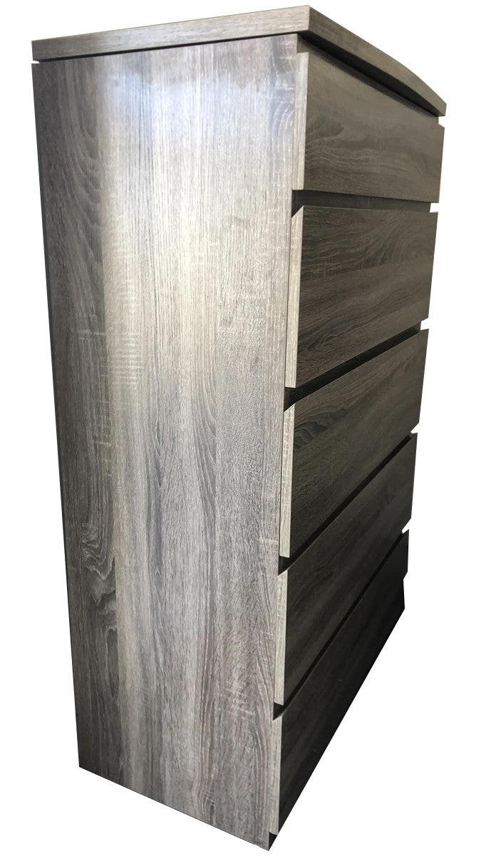 ROGAN DOUBLE OR QUEEN 5 PIECE (DRESSER) BEDROOM SUITE - BED WITH LEAD LIGHT - (MODEL:LS 718 Q/D) - MOCHA OAK