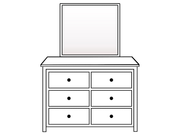 MARTHA (AUSSIE MADE) 6 DRAWER DRESSING TABLE WITH MIRROR - ASSORTED COLOURS