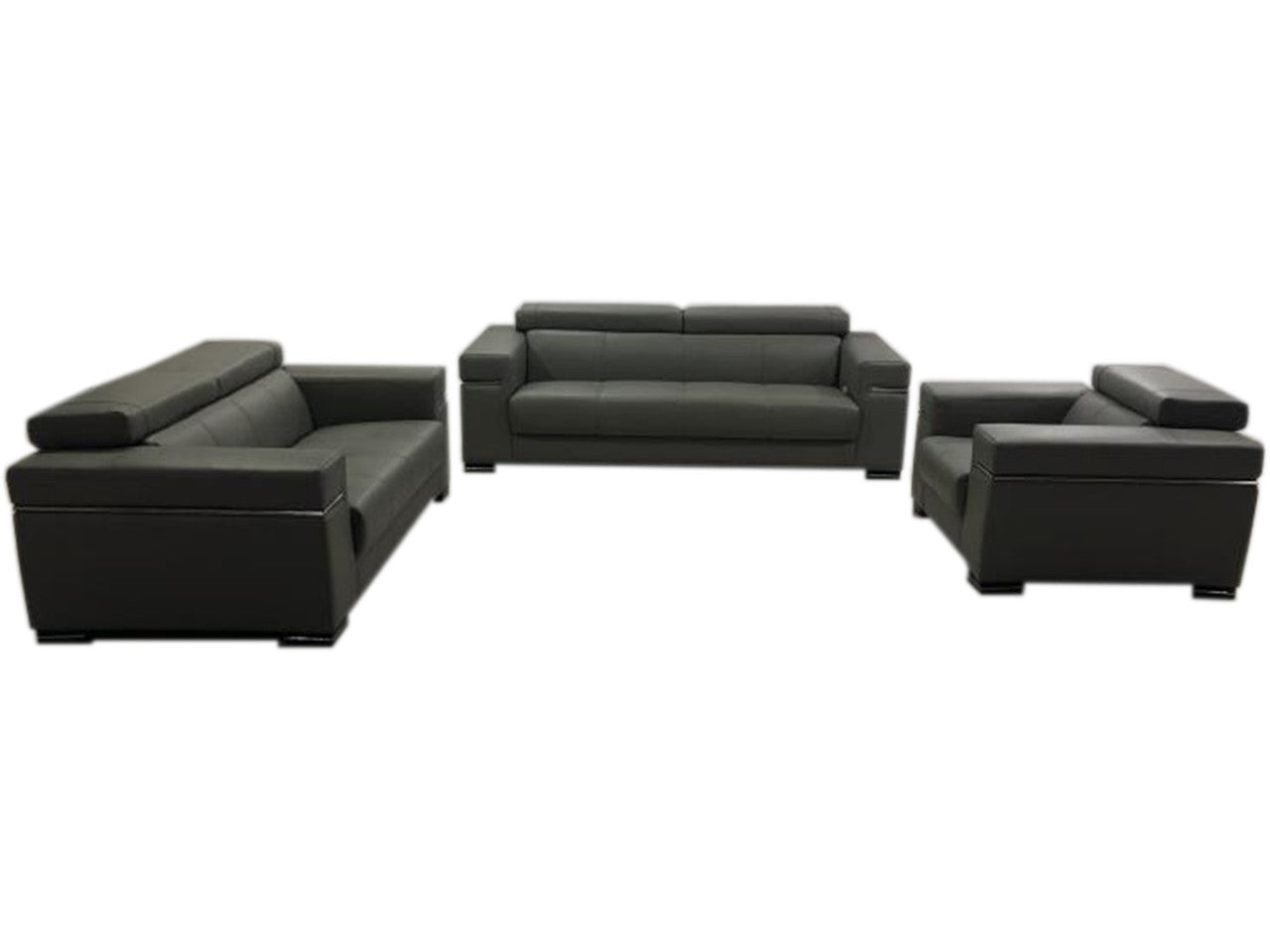 SOLIDAD (MODEL-BS900) 3 SEATER + 2 SEATER + 1 SEATER LEATHER LOUNGE SUITE - ASSORTED COLOURS AVAILABLE