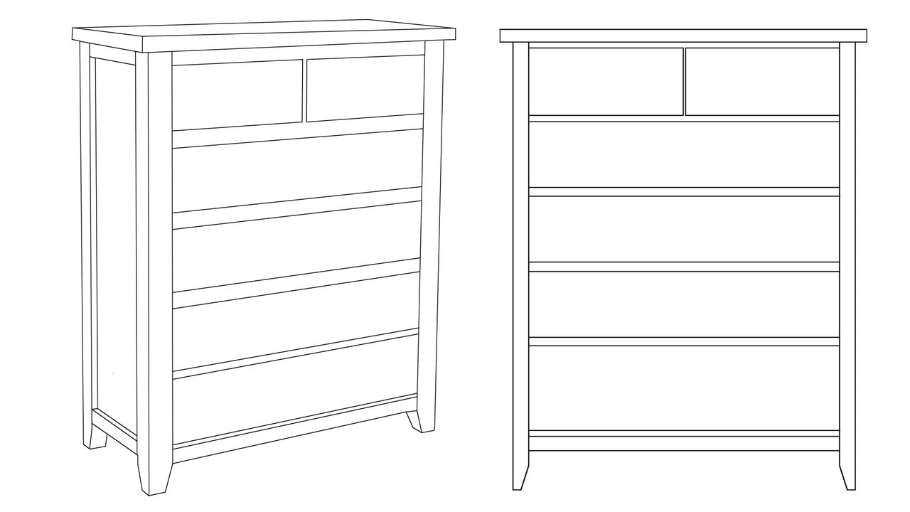 AMETHYST (AUSSIE MADE) 6 DRAWER TALLBOY - ASSORTED COLOURS