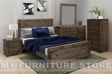 RUSTICED KING 6 PIECE (THE LOT) BEDROOM SUITE - RUSTIC