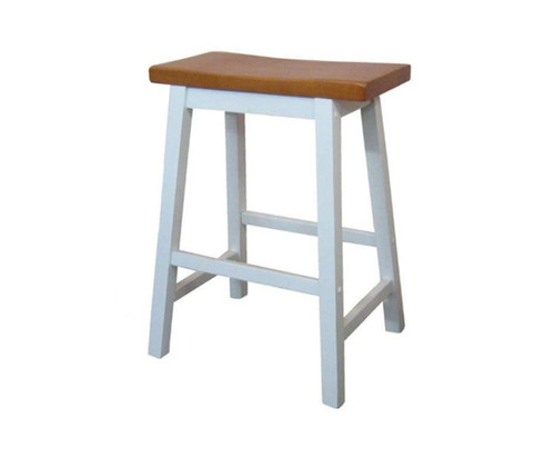SADDLE STOOL - SEAT: 450(H) - WHITE TEAK