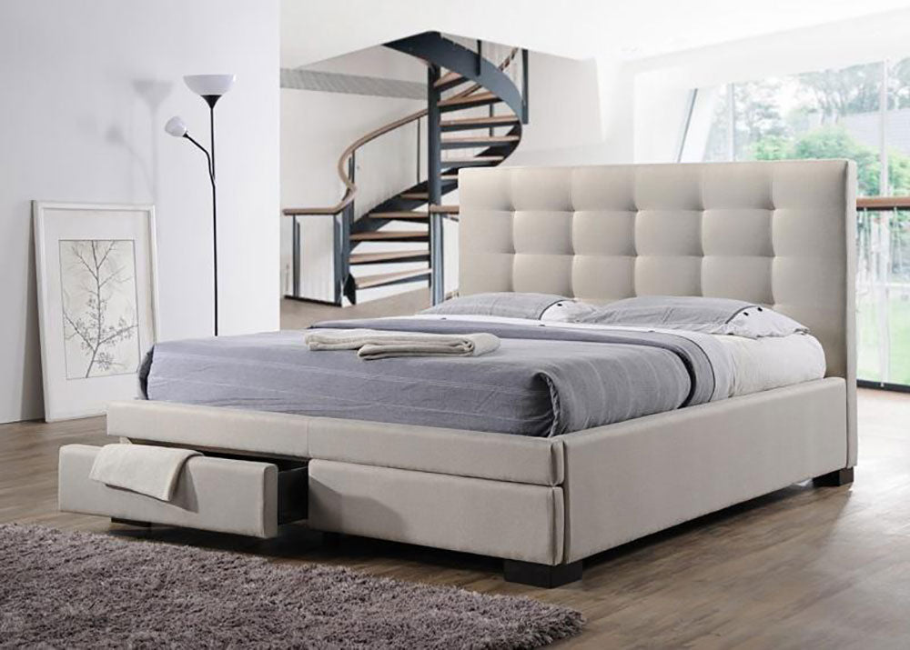 HAWK JAY BED WITH DRAWERS - DARK GREY OR LIGHT BEIGE