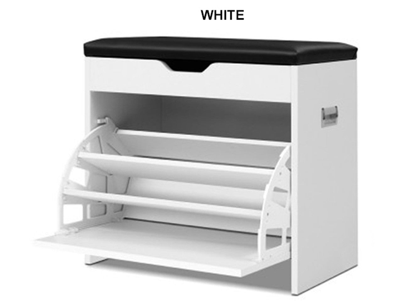 WENDERS 3 - TIER SHOE CABINET BENCH - WHITE OR WALNUT