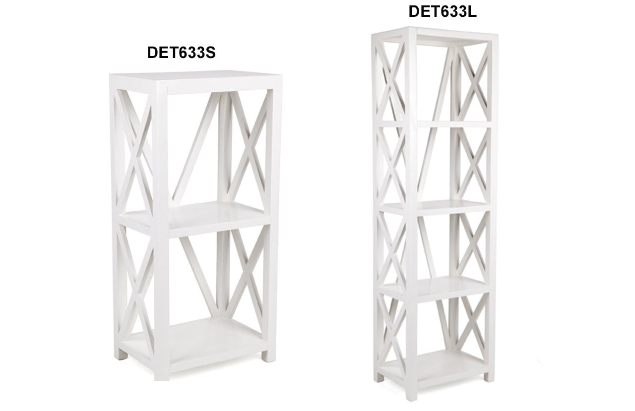 X-STYLE CROSSED BOOKCASE - WHITE - STARTING FROM $349