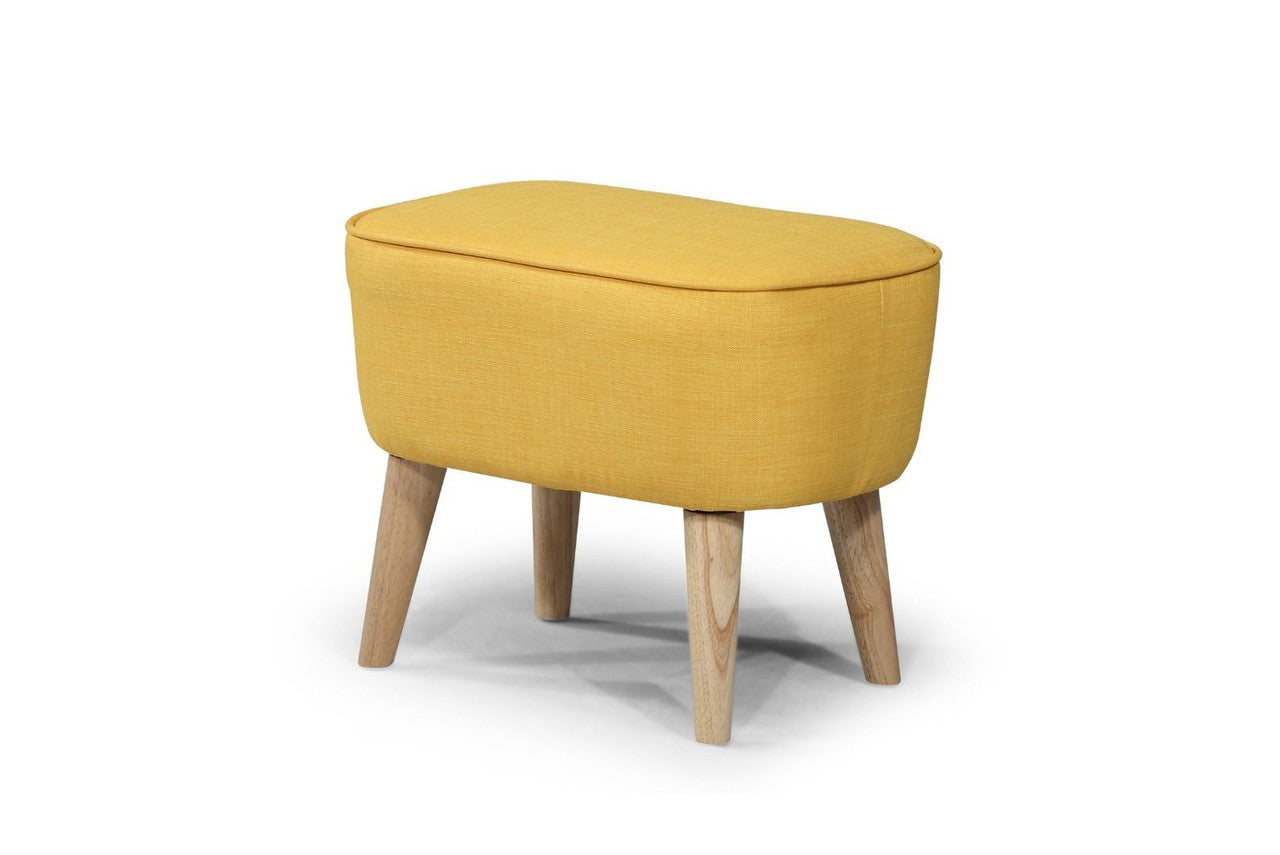 GEORGIA FABRIC UPHOLSTERED FOOT STOOL - YELLOW