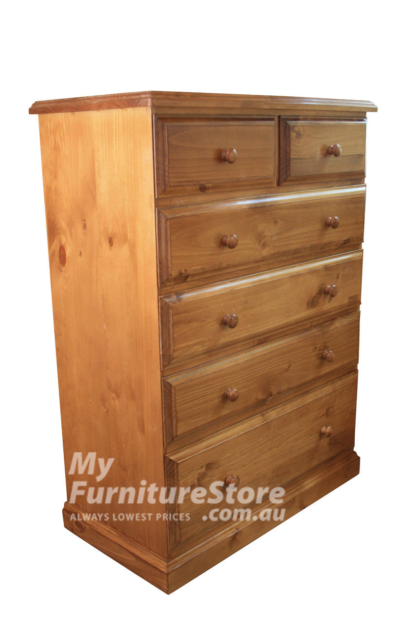 York (AUSSIE MADE) 7 Drawer Tallboy - 1500(H) X 900(W) - Assorted Colours