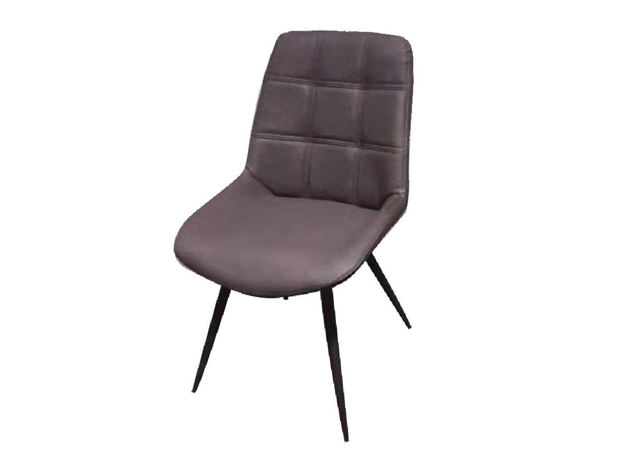 ZAHRA PU LEATHER DINING CHAIR - GREY