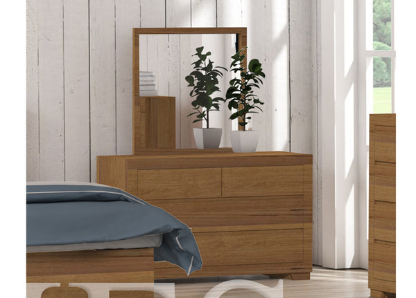 MADRID (CUSTOM MADE) 4 DRAWER DRESSING TABLE WITH MIRROR - ASSORTED COLOURS