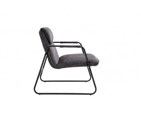ASHBY LINEN UPHOLSTERED ARMCHAIR WITH SLED BASE - AS PICTURED