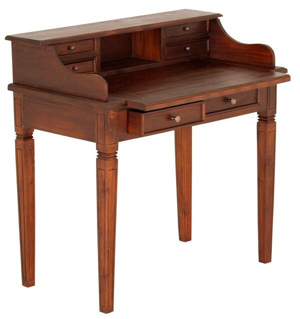 JKG WRITING DESK WITH 6 DRAWERS (TB06 GL) - 1000(W) x 560(D) - MAHOGANY