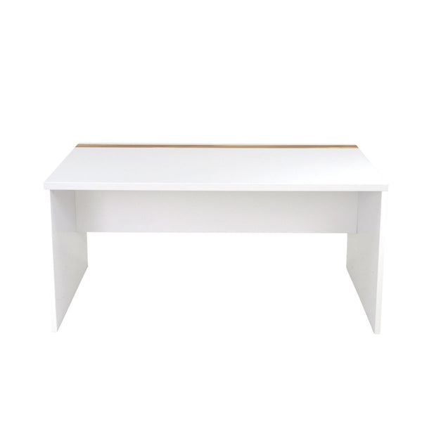 ABBEY WORK DESK 1500(L) x 700(D) - GLOSS WHITE / CYPRESS TRIMM