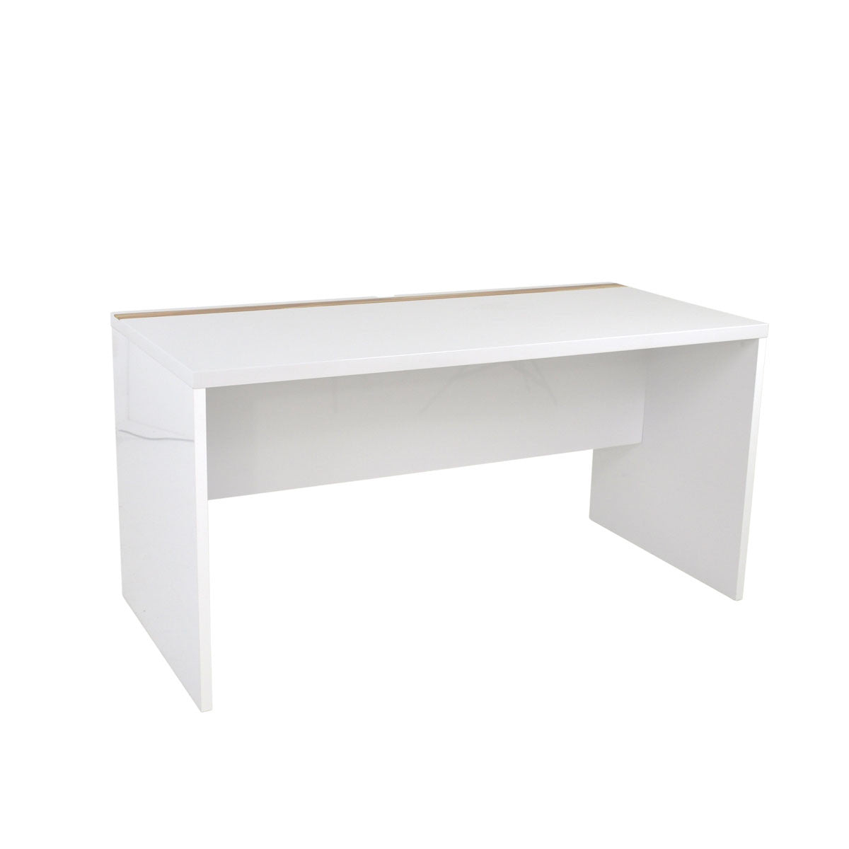 ABBEY WORK DESK 1500(L) x 700(D) - GLOSS WHITE / CYPRESS TRIMM