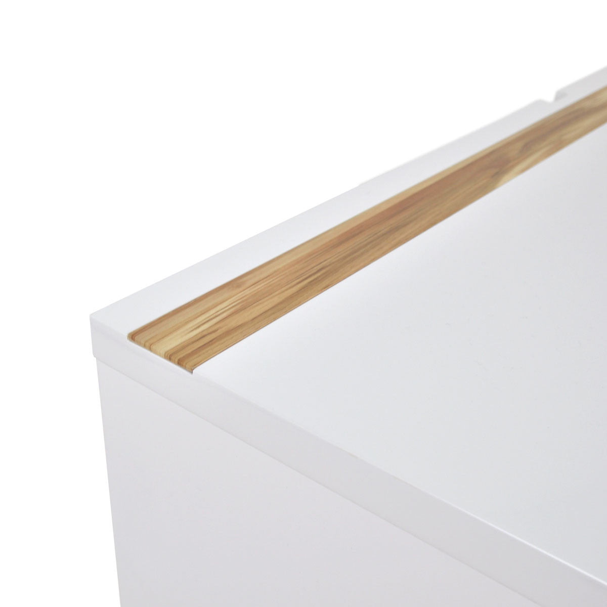 ABBEY WORK DESK 1500(L) x 700(D) - GLOSS WHITE / CYPRESS TRIMM