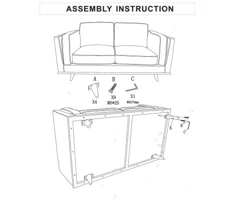 NAILAH 3 FABRIC SEATER SOFA LOUNGE - TEAL