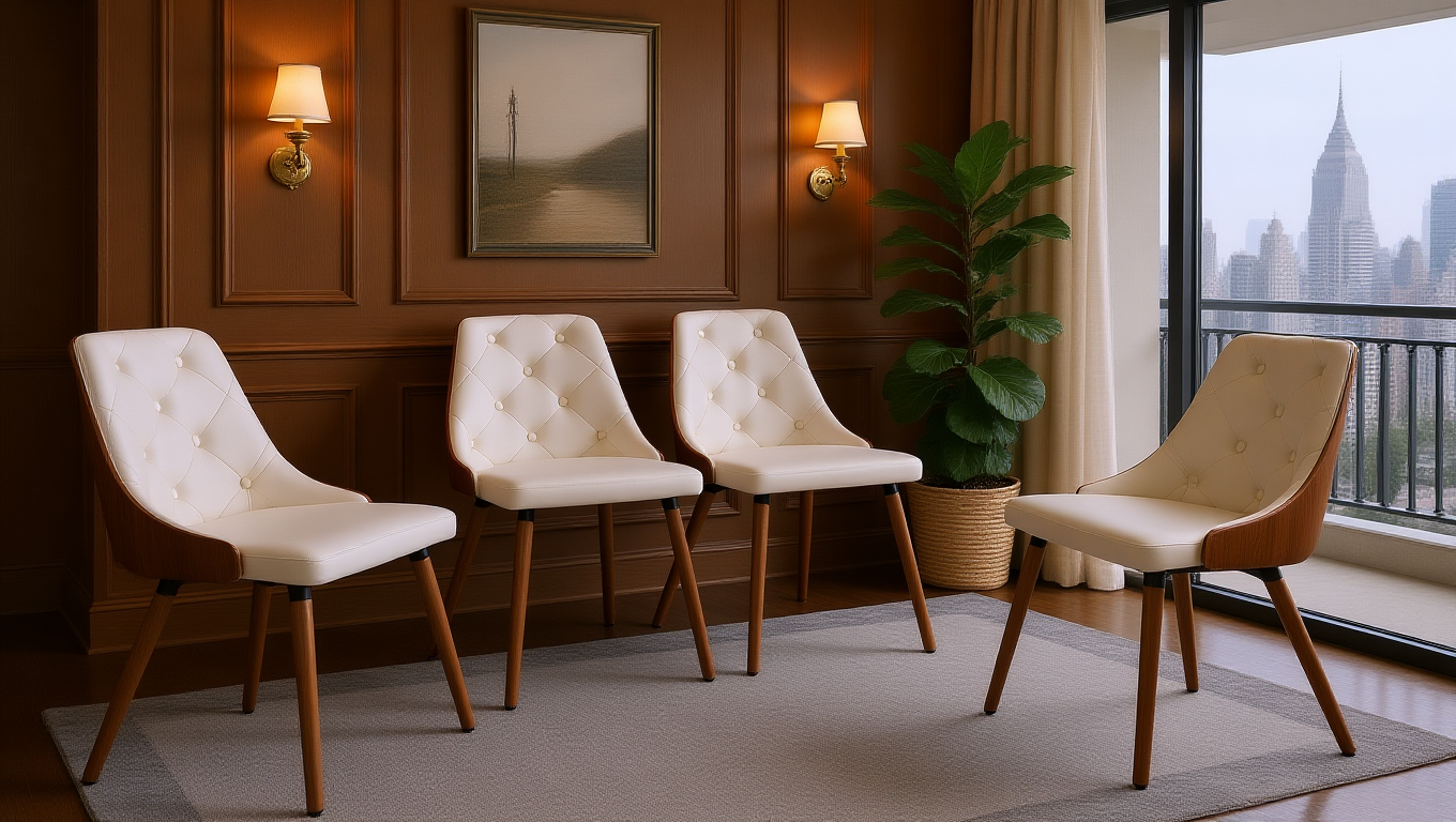 YVONNE LEATHERETTE DINING CHAIR - WHITE