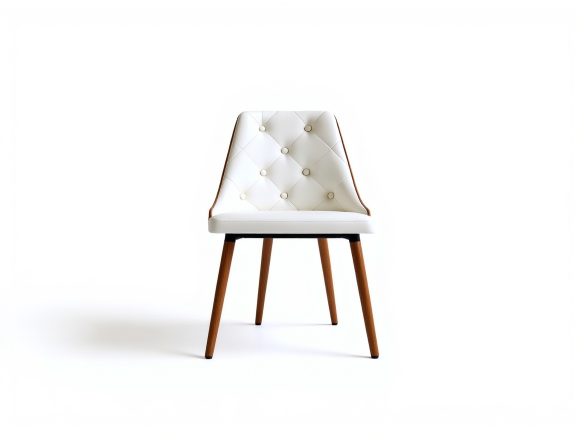 YVONNE LEATHERETTE DINING CHAIR - WHITE
