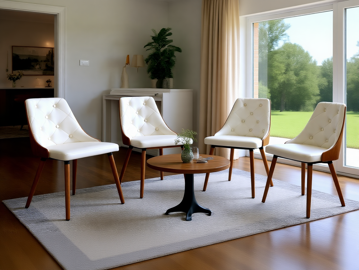YVONNE LEATHERETTE DINING CHAIR - WHITE