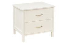 DALBY (CUSTOM MADE) 2 DRAWER BEDSIDE TABLE - 550(H) X 590(W) X 455(D) - WHITE