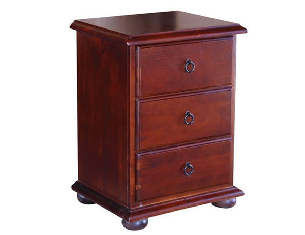 ANNA (AUSSIE MADE) 18'' 3 DRAWERS BEDSIDE TABLE - ASSORTED COLOURS