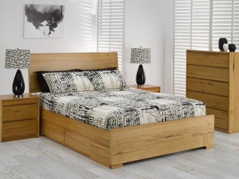 TREMONTON KING 3 PIECE (BEDSIDE) BEDROOM SUITE WITH 2 UNDERBED STORAGE DRAWERS - MESSMATE